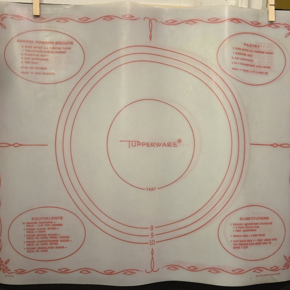 Tupperware Pastry Baking Mat Sheet 18” x 22” Vintage 1965 Rexall